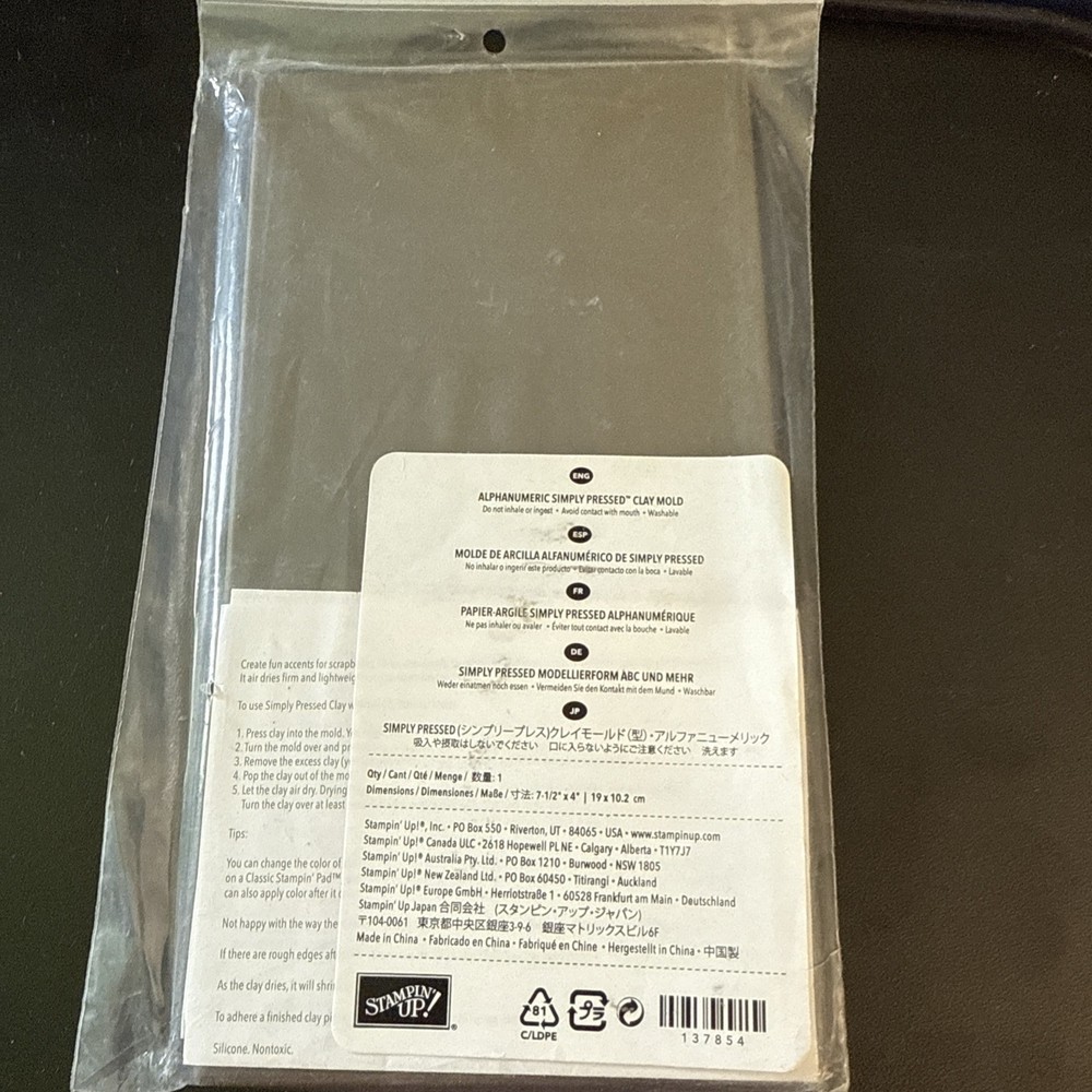 Alphanumeric Simply Pressed Clay Mold - Stampin’ Up! - Retired