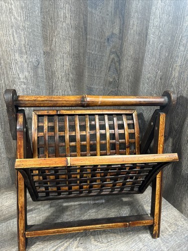 Bamboo Wood Folding Magazine Rack Holder