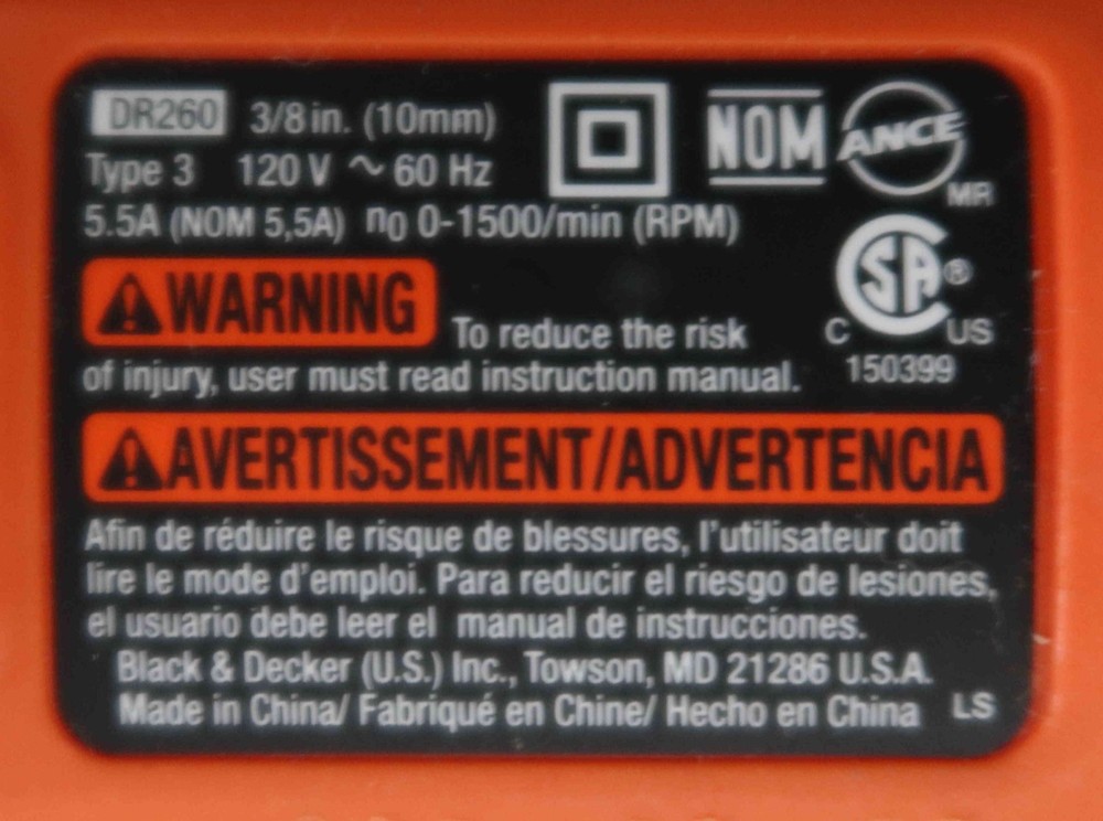 BLACK+DECKER DR260C Corded Drill, 5.5-Amp, 3/8-Inch