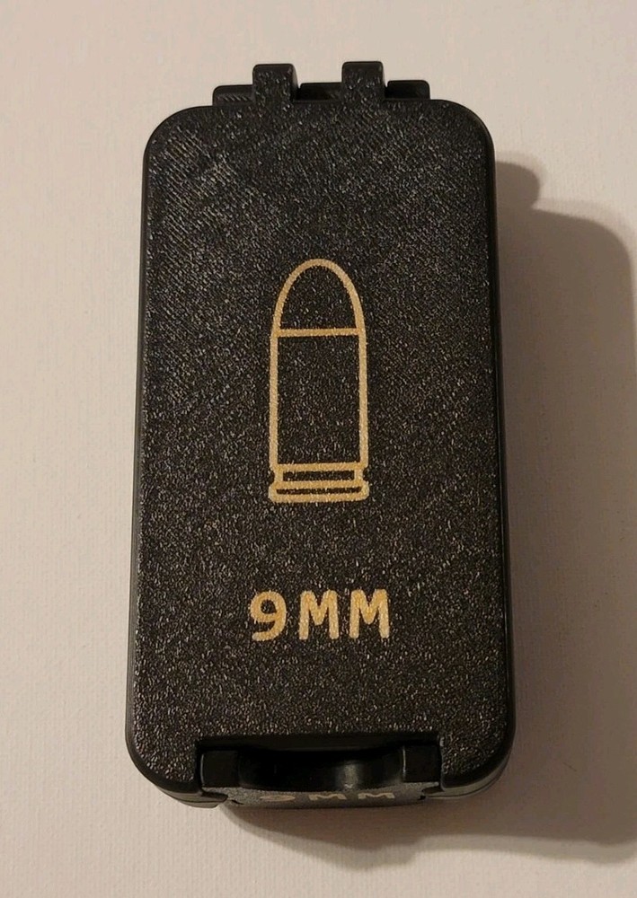 3D Printed 9mm Ammo Box Snap Lock 50 rd Compact Storage Black Gold Pla