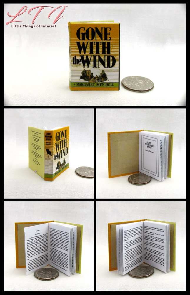 1:6 Scale GONE WITH THE WIND Miniature Playscale Readable Book
