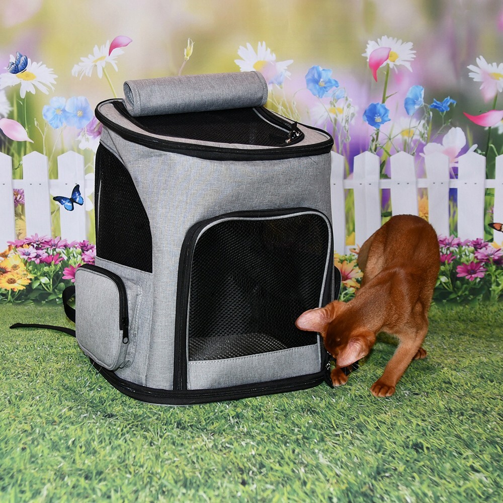 Pet Carrier backpack, Foldable Outgoing portable pet backpack with locker