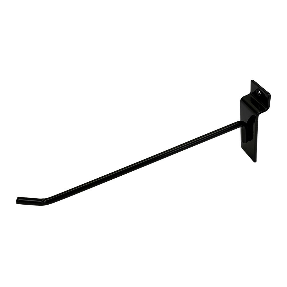 8" Slatwall Hook Panel Display Hooks, 1/4" Thickness Metal, Black - PACK 2