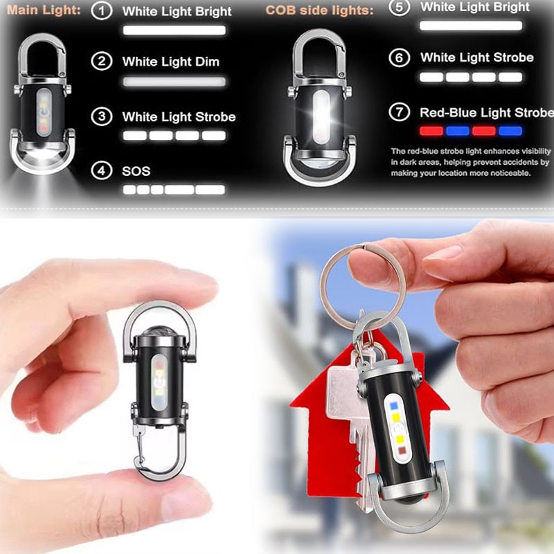 Super Bright LED Mini Flashlight USB Rechargeable Pocket Keychain Torch - 2025