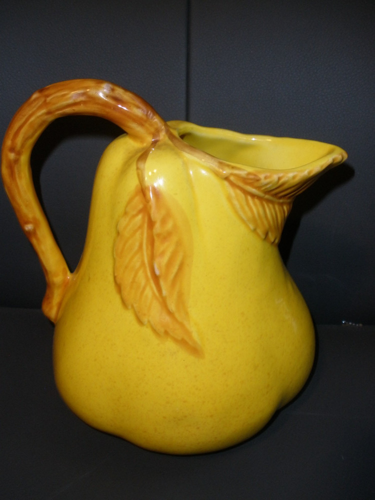 Vintage Ceramic Pear Pitcher 8" Tall EUC