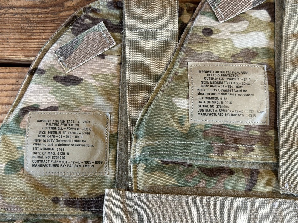 Camo Improved Outer Tactical Vest Deltoid Protector Outershell Size M-L Pair