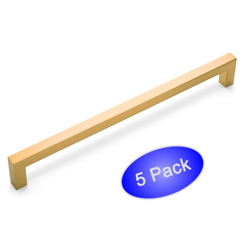 *5 Pack* Cosmas Cabinet Hardware Brushed Gold Modern Handle Pull #14777-192BG
