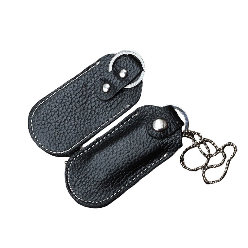 2x USB Flash Storage Case Protective Bag Portable Genuine Leather Key Ring