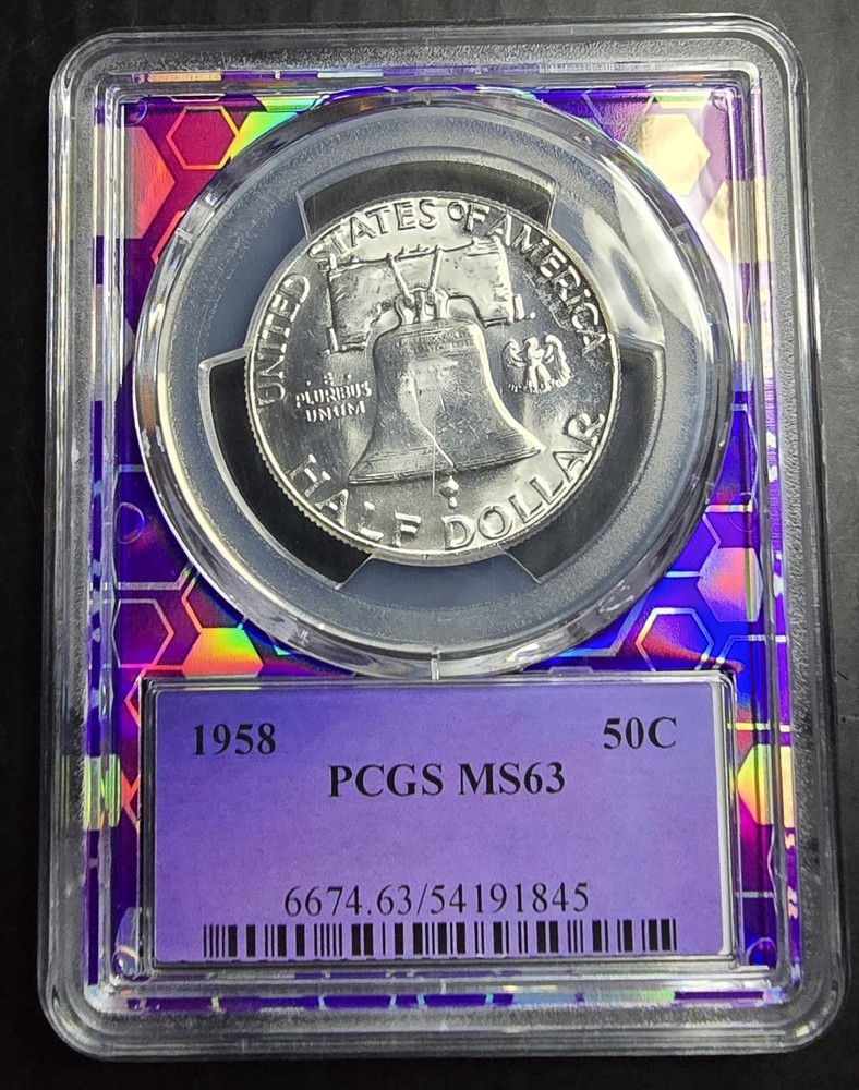 1958 Franklin Silver Half Dollar PCGS MS 63