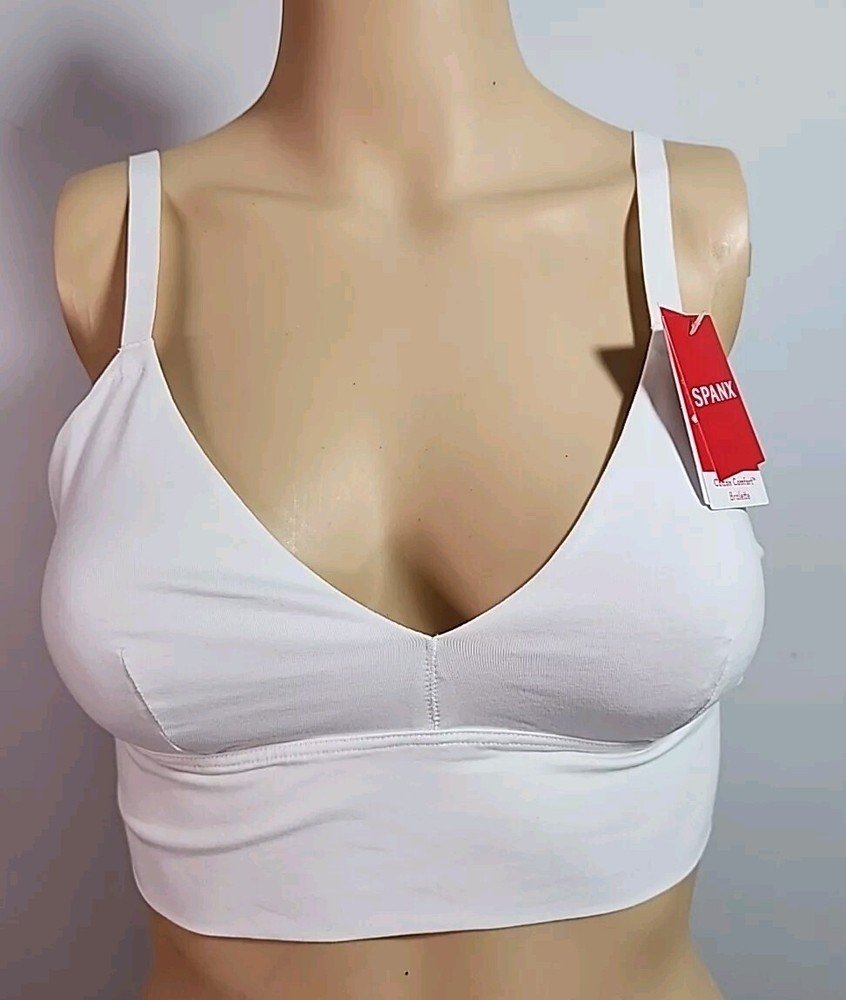 Nwt SPANX Cotton Comfort Bralette Size M White