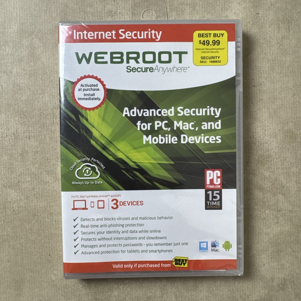 Webroot SecureAnywhere Internet Security - Full Version for Windows & Mac WBR00…