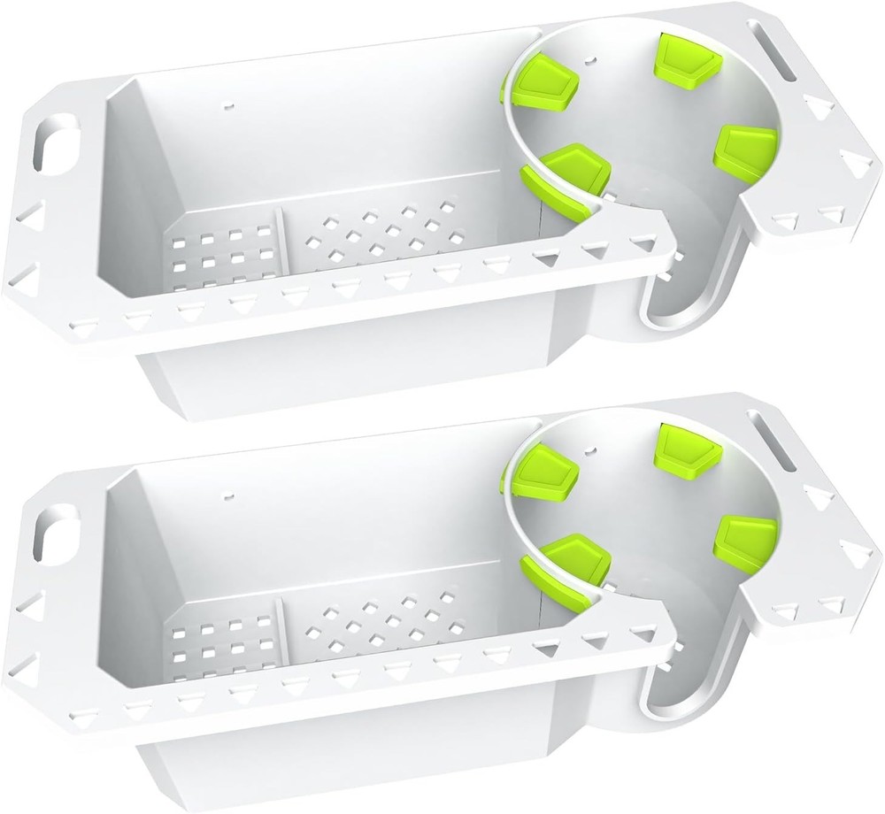 Boat Cup Holder with Rubber Tab, Universal Storage Organizer White-2PCS