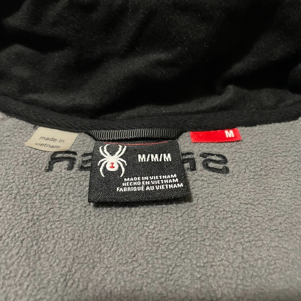 Spyder Gray Black Pullover Jacket Mens Medium M Half Zip Logo Athletic
