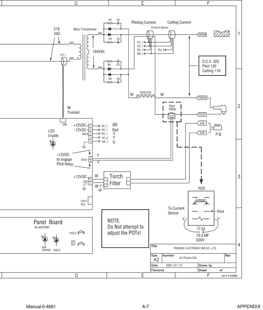 Thermal Dynamics Firepower FP-35A Plasma Cutter Operating Manual *967