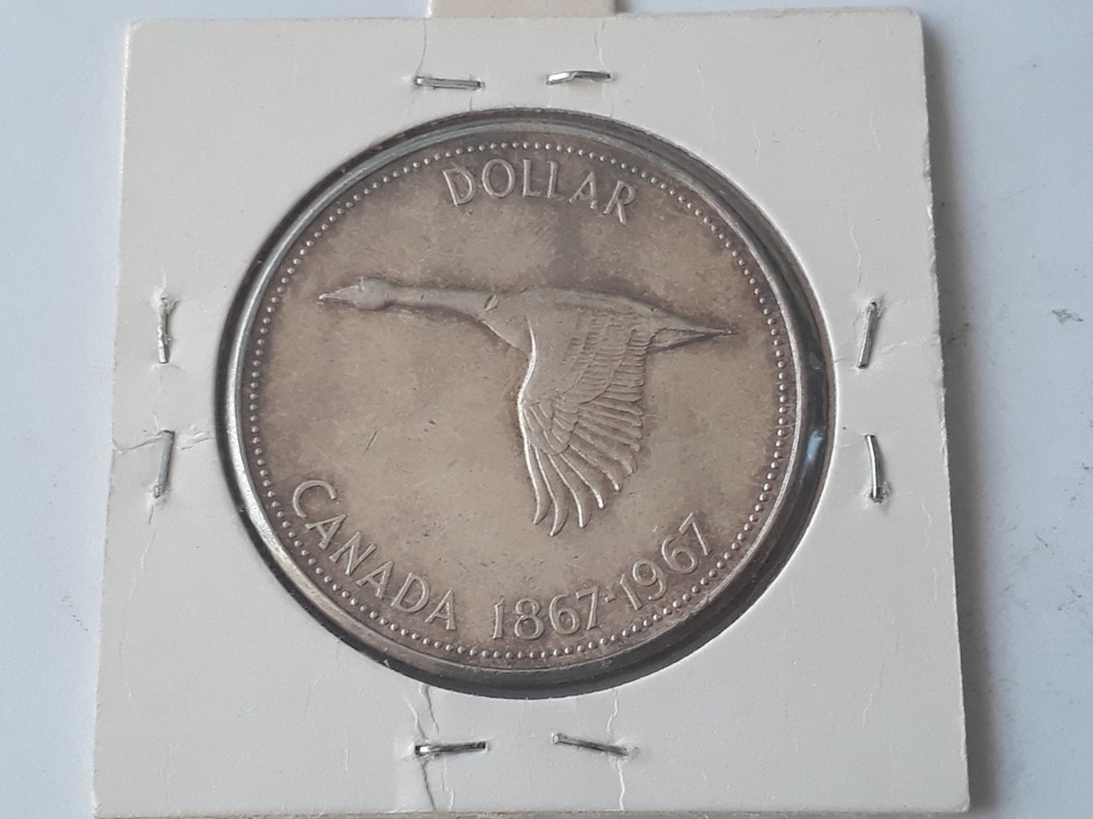 SILVER ONE 1 DOLLAR 1967 CANADA confederation