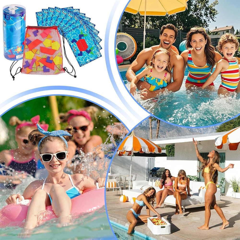 Aqua Blocks Pool Diving Game- Set Includes 40 Multi-Shape Sinking Toys