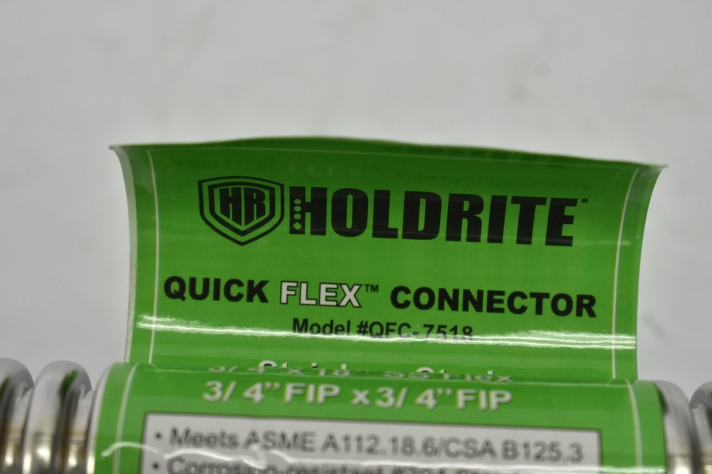 Holdrite Quick Flex Water Heater Connector Stainless Steel 3/4" x 18" QFC-7518
