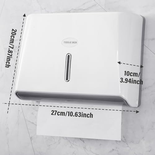 6 Pack Wall Mount Paper Towel Dispenser - Locking, No Drill, Tri-Fold & C-Fold H