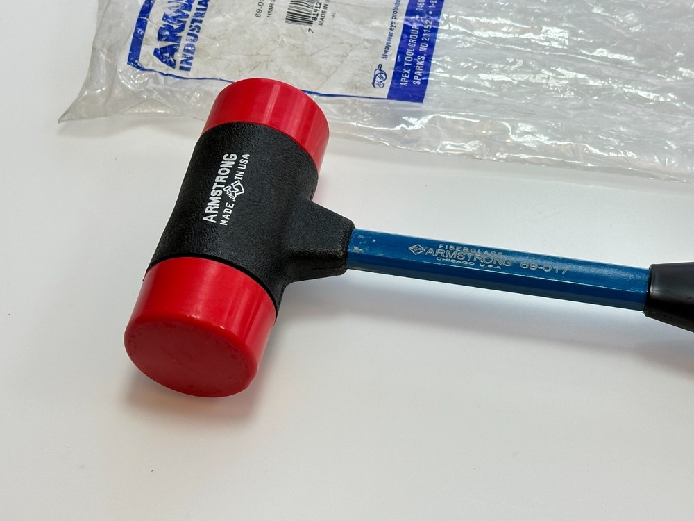 NOS Armstrong Tools USA 2" Soft Face Interchangeable Hammer, Red Medium Tips