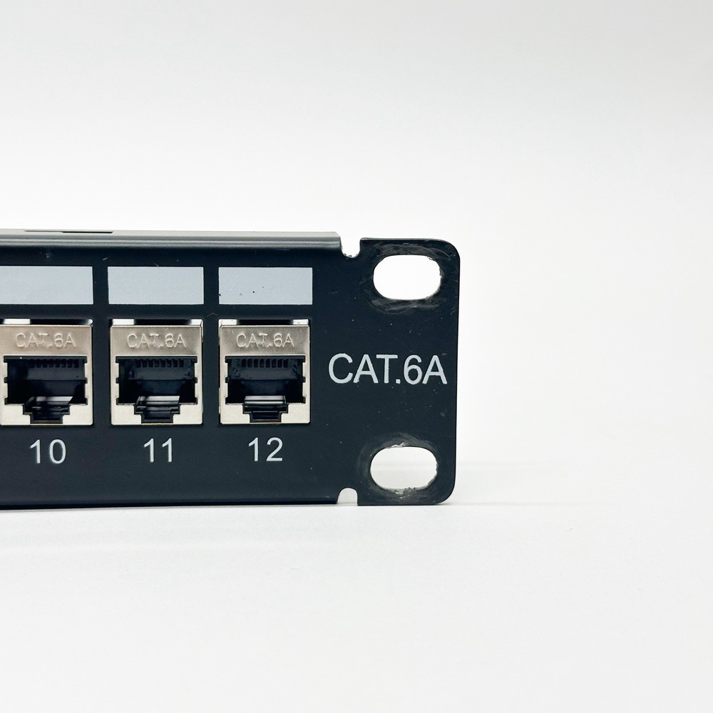 iwillink 10Gbps Cat6A Patch Panel 12 Port, Keystone Patch Panel with Back Bar