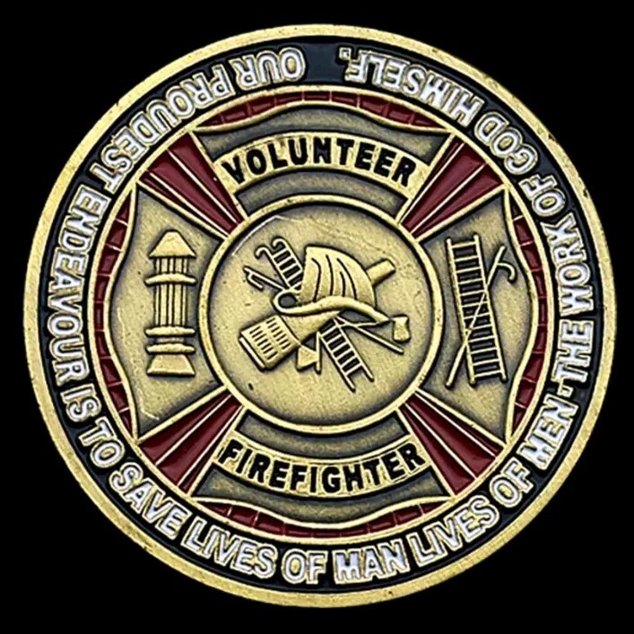 Volunteer Firefighter Duty Honor Challenge Coin