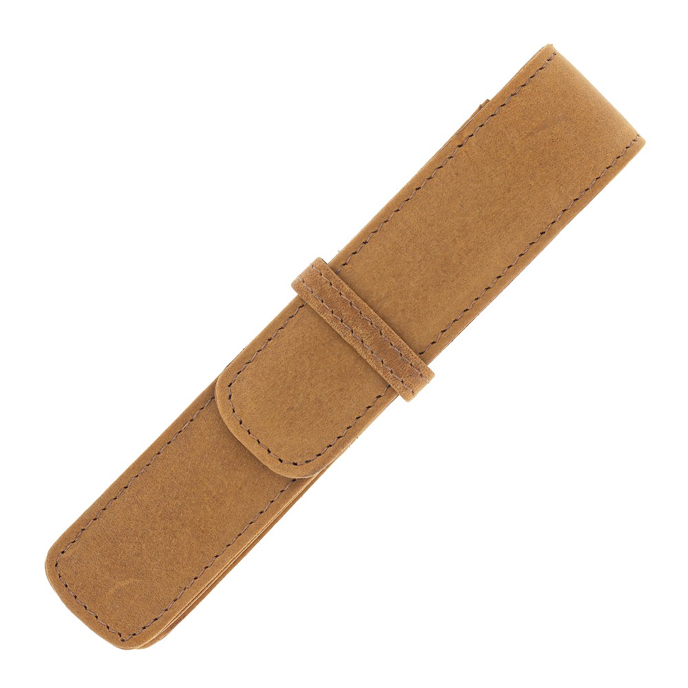 Girologio Single Pen Case in Saddle Tan - NEW