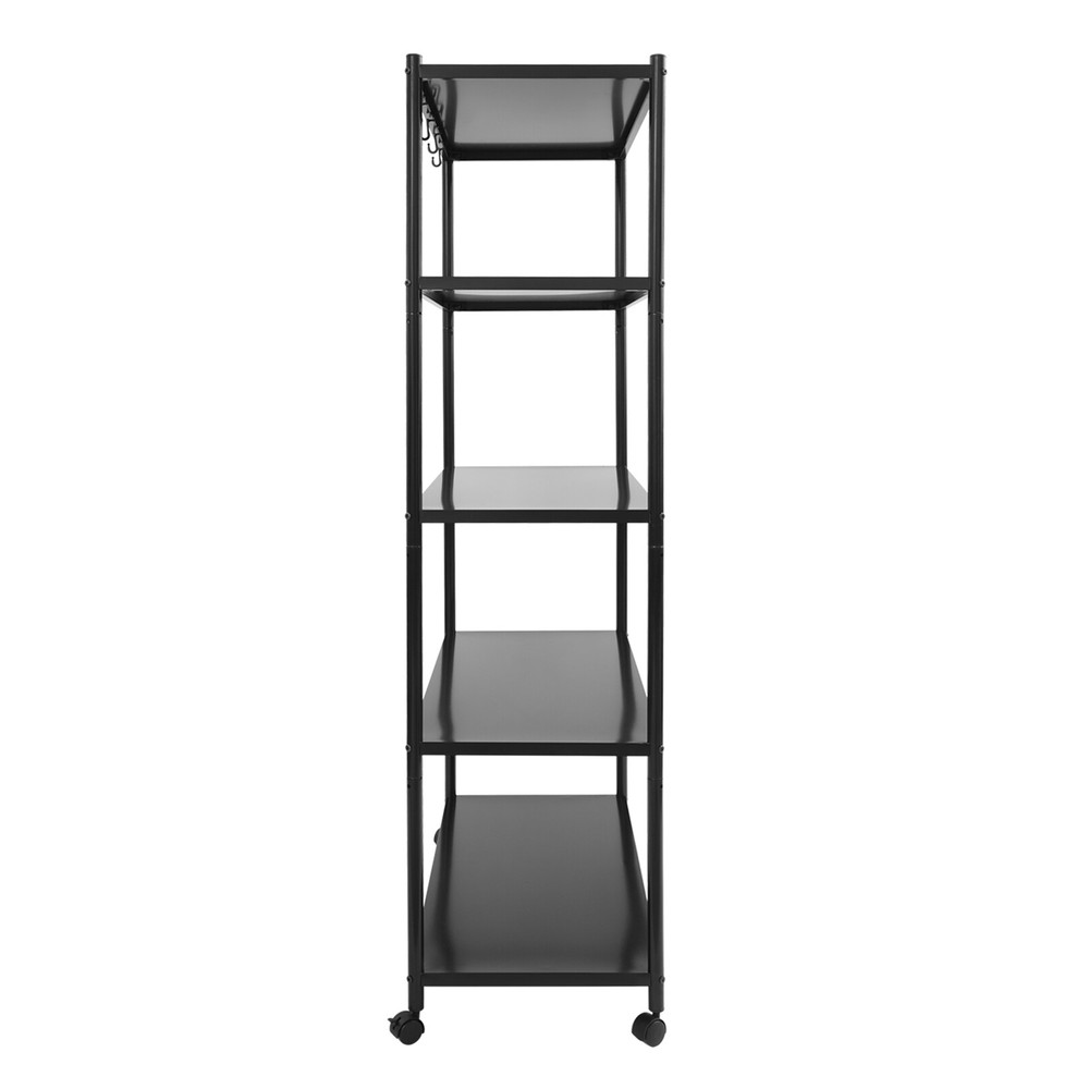 Adjustable Kitchen Storage Rack with Wheels, Storage Rack, 5 Tier Storage Rack