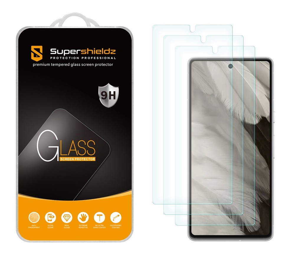 [3-Pack] Supershieldz Tempered Glass Screen Protector for Google Pixel 7a