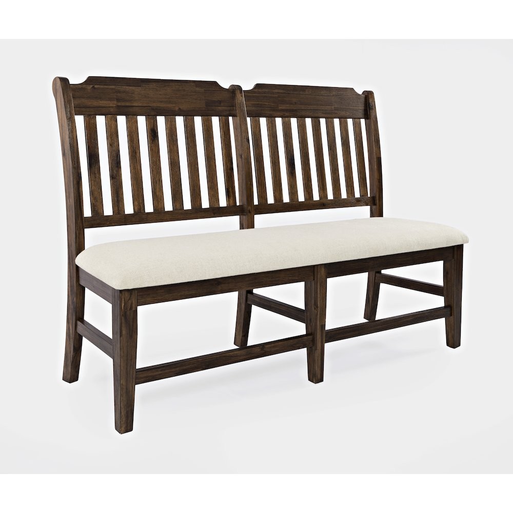 Bakersfield Mission Style 57'' Solid Acacia Upholstered Dining Bench