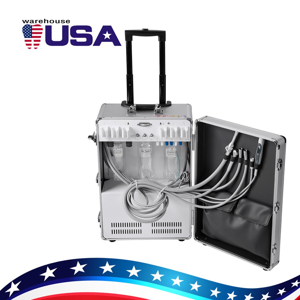 Dental Chair Unit PU Leather Computer &Stool / Dental Unit System Air Compressor
