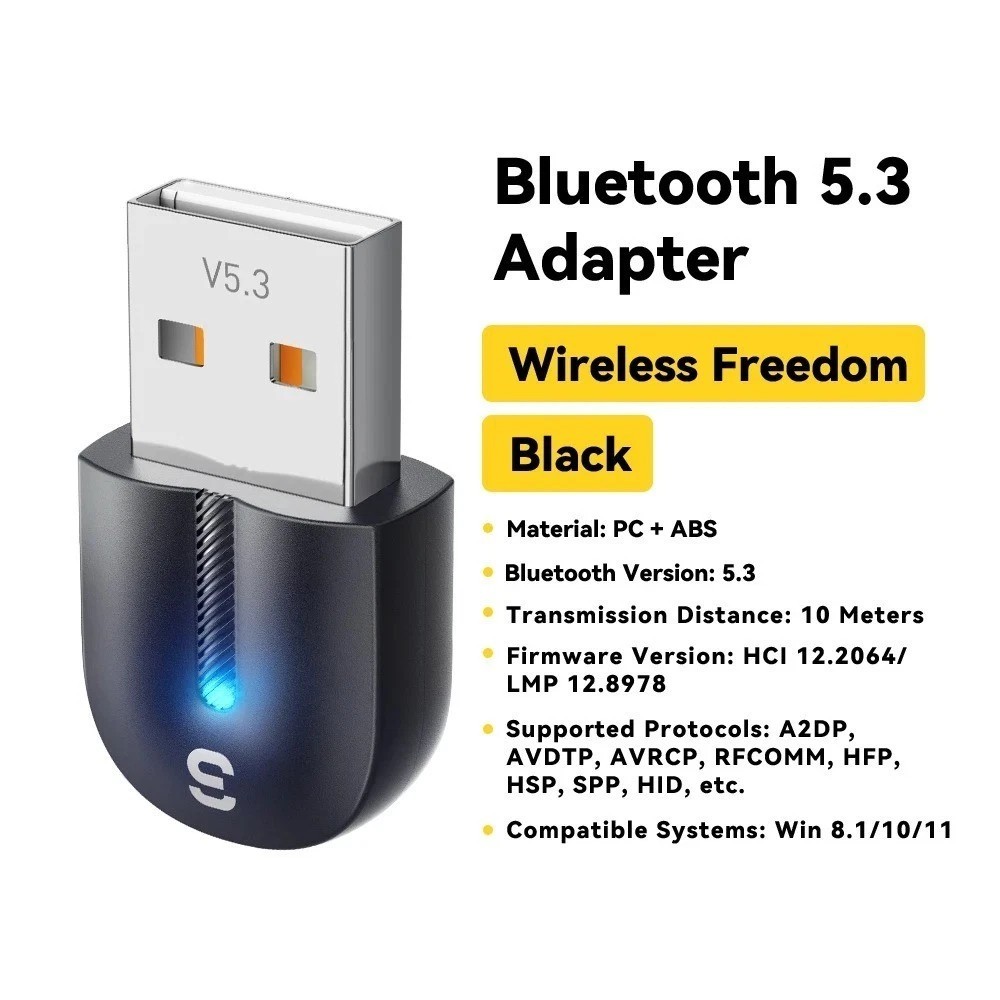 USB Bluetooth 5.3 Adapter Aux Audio Receiver Transmitter For PC Speaker Laptop