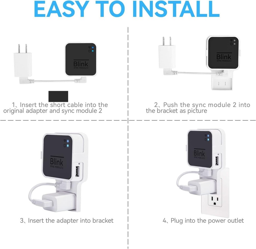 Outlet Wall Mount for Blink Sync Module 2, Mount Bracket Holder for Blink Out...