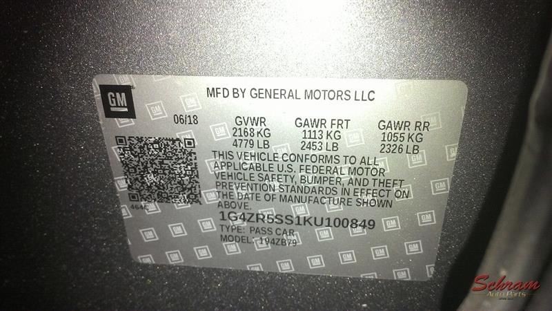 2019 Buick LaCrosse Speedometer Head/Cluster 1996374