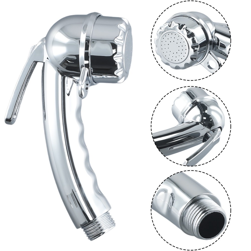Good Quality Shower Head Silver With Start/stop Button 14.5 Cm Adjustable