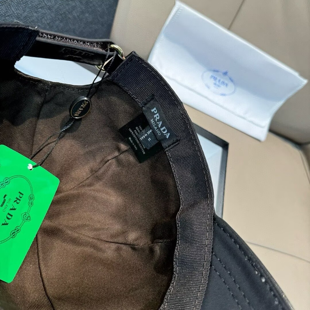 Prada Black Nylon baseball cap - Classics logo design | adjustable size | Gift