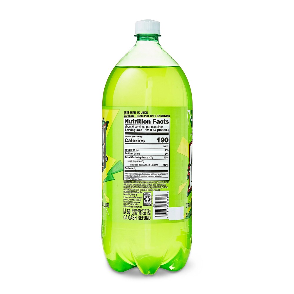 Great Value Mountain Lightning Citrus Soda 2 Liter