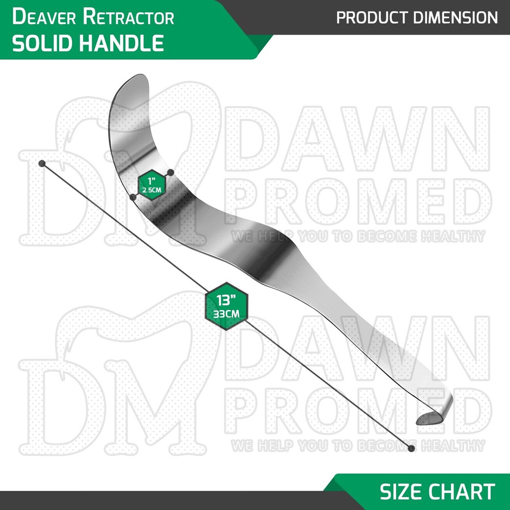 Deaver Retractor 1" X 13" Solid Handle Surgical Medical Instruments German Grade