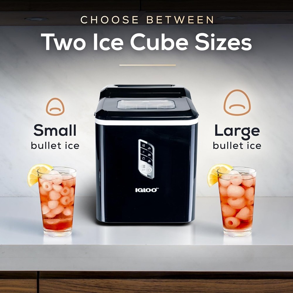 Handled Portable Ice Maker with Scoop - Ice Maker with LED Control Panel & 1 ...