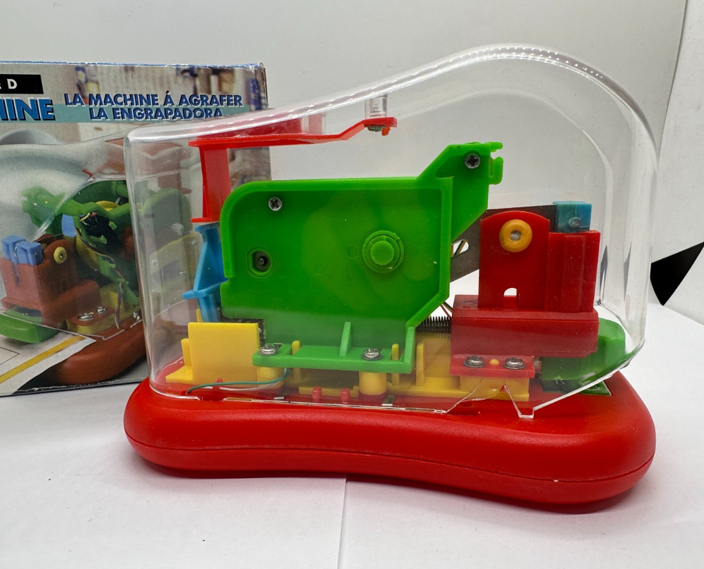 VTG 80s Battery Operated Stapling Machine Clear Electronic Stapler (NOT WORKING)
