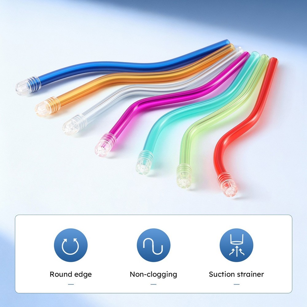 100Pcs Dental Disposable Saliva Ejector Clear Tips Weak Suction Evacuator AZDENT