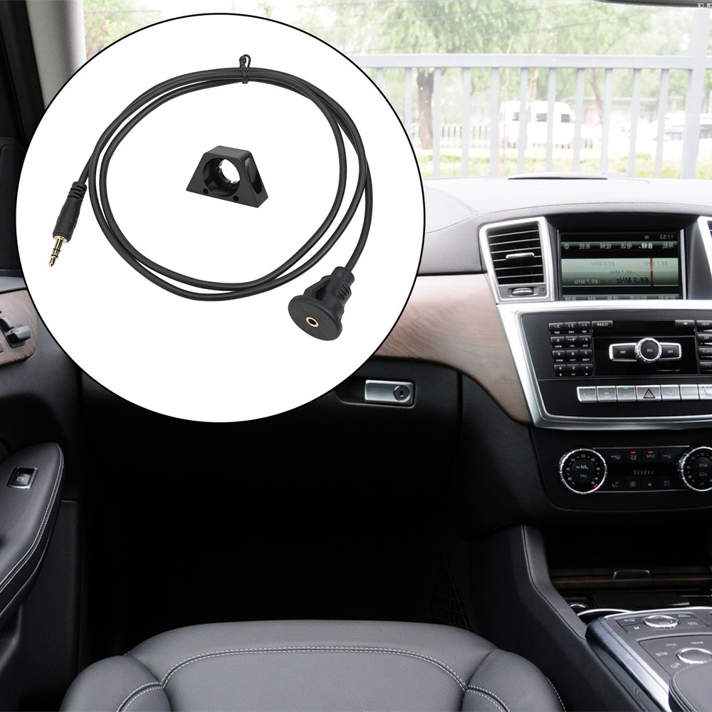 3.5mm Car Dashboard Panel Flush Mount Cable AUX Audio Waterproof Extension Cable
