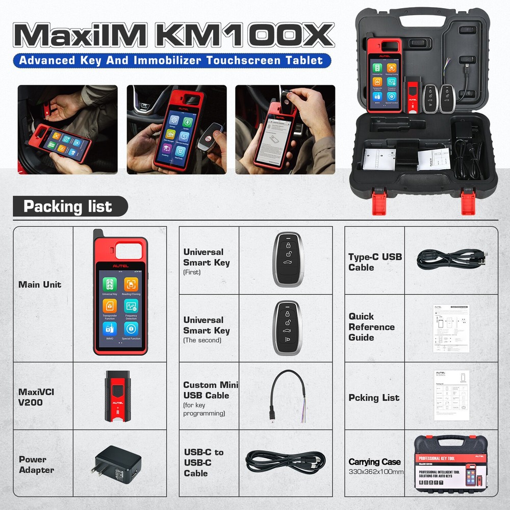 Autel MaxiIM KM100X KM100 IMMO Key Programming Diagnostic Scanner Tool Auto VIN