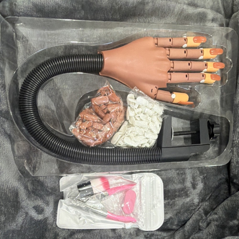 Clamp Mounted Flexible Practice Hand Set with Arm, Beige & Black, Plastic