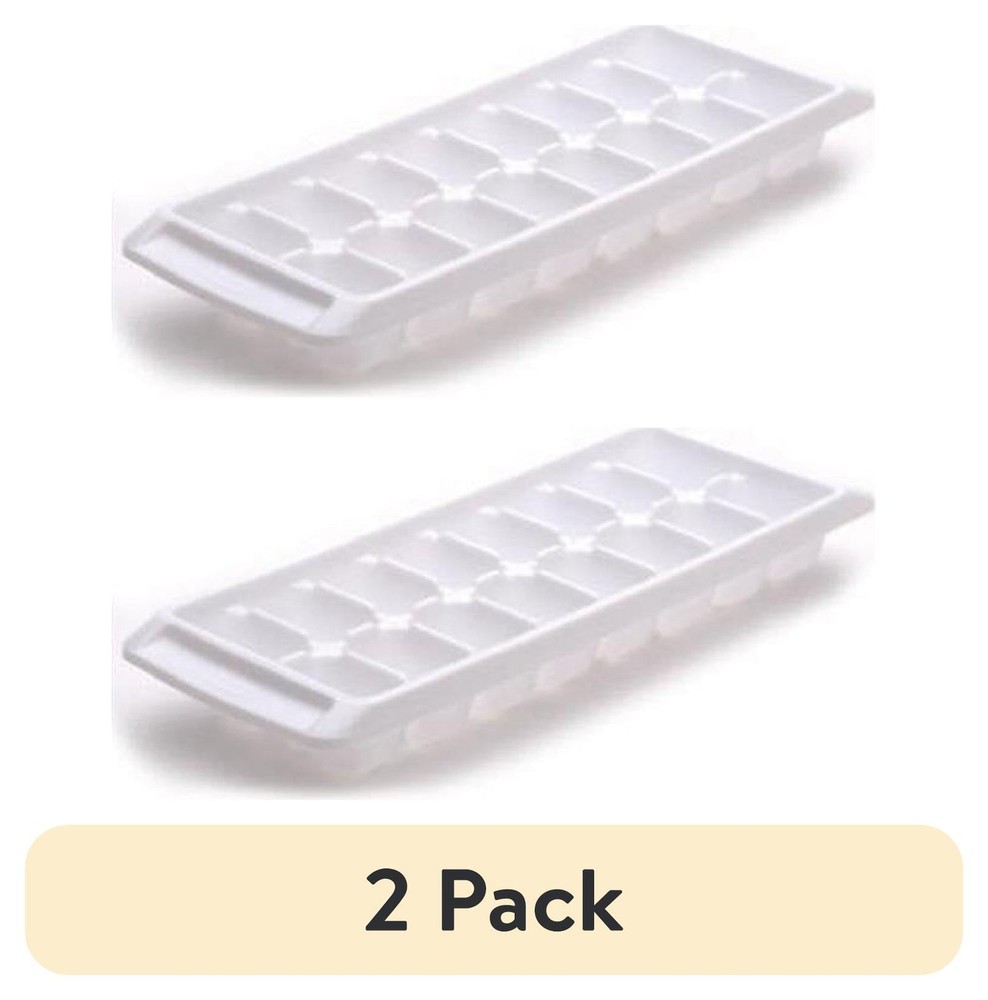 (2 pack) Rubbermaid® Quick Release Ice Cube Tray, White, Rectangular