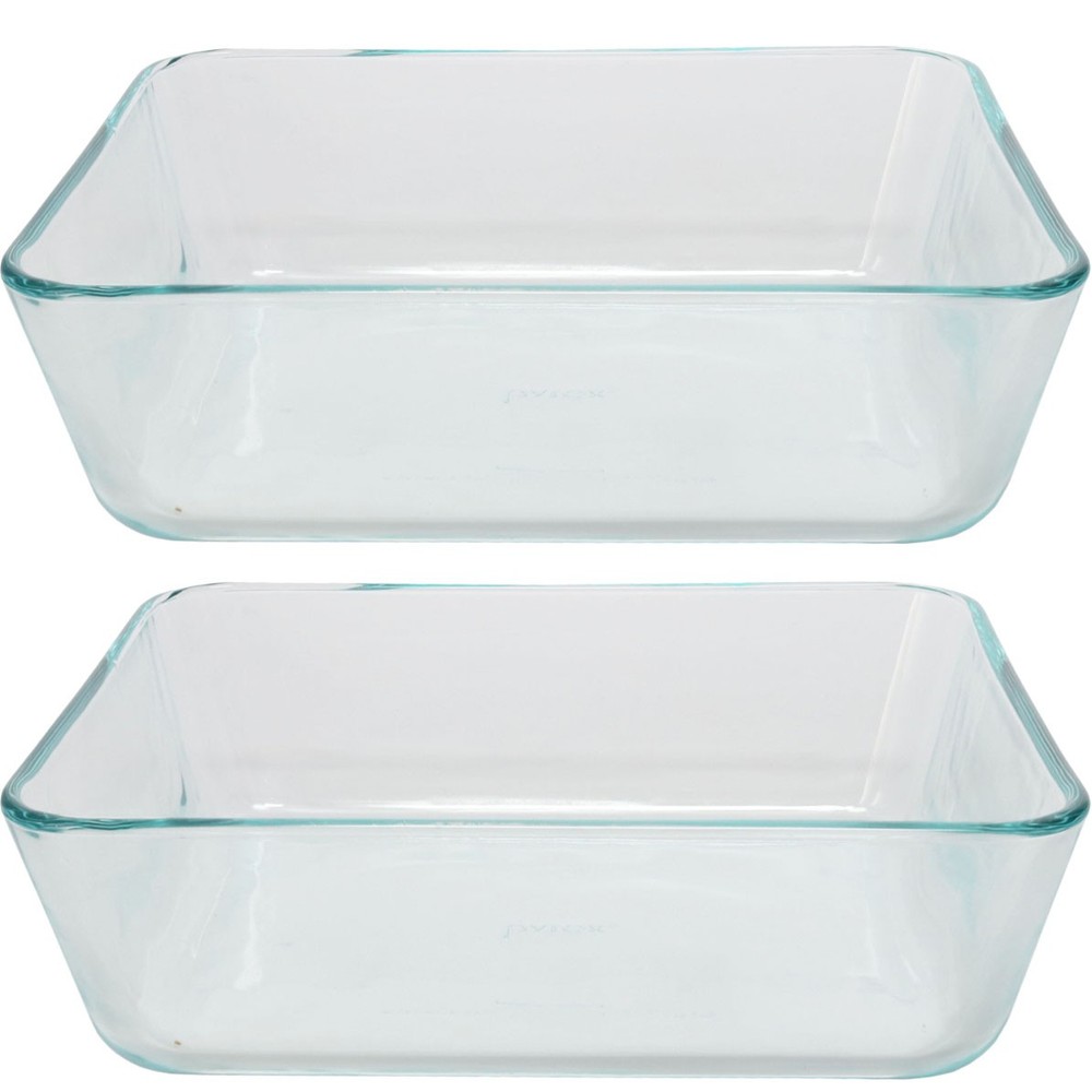 Pyrex 7211 6-Cup Rectangular Glass Storage Containers (2-Pack)