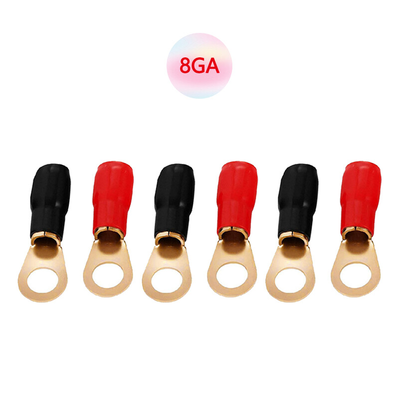 6PCS 8GA terminal O Connector Hifi Speaker Cable Plug