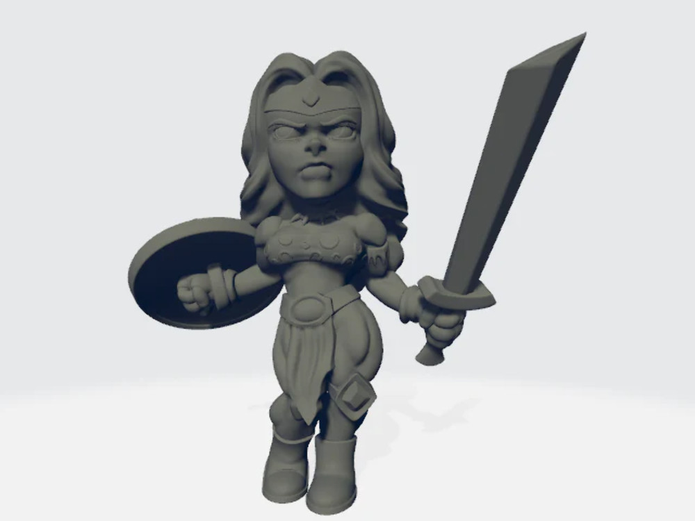 Chibiatures - Amazon Shield Sword Warrior #2