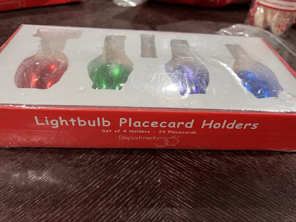 4 Christmas Lightbulb Placecard Holders