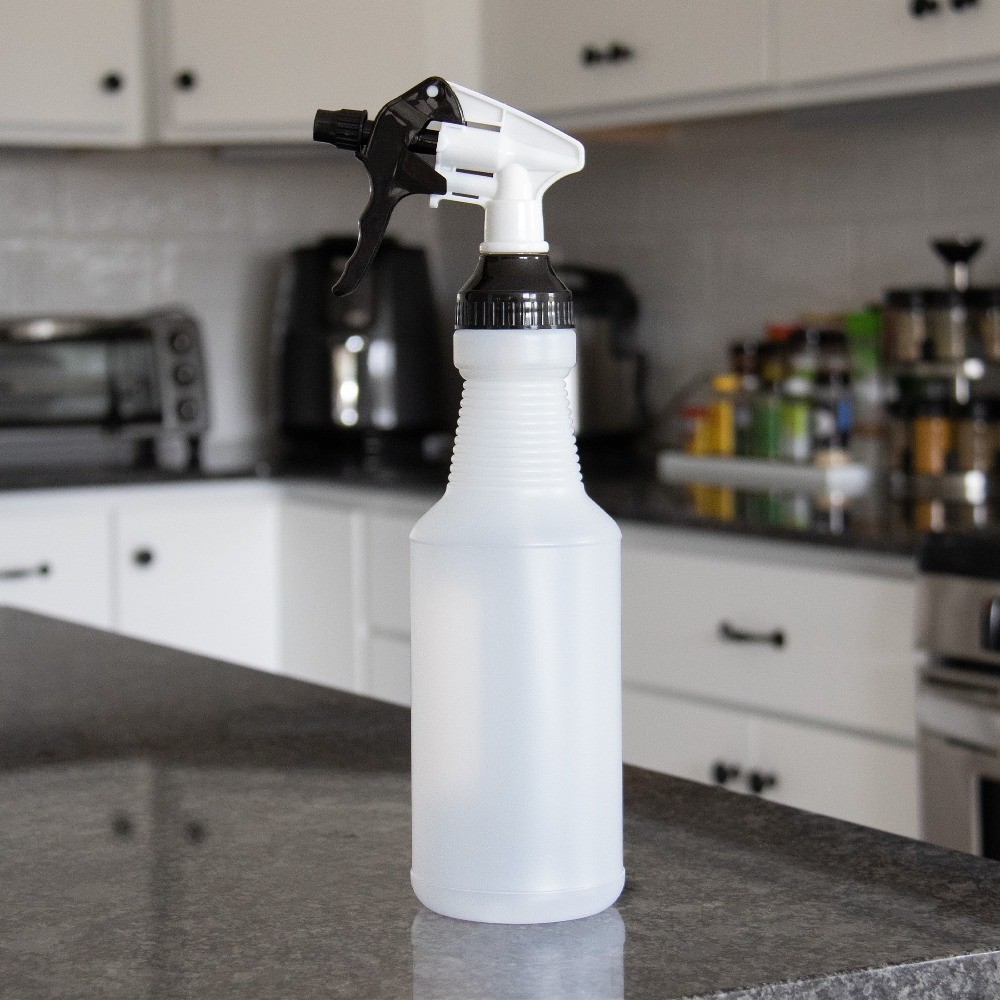 3 Pack 32oz Plastic Empty Spray Bottles with Wide Mouth Refillable Container
