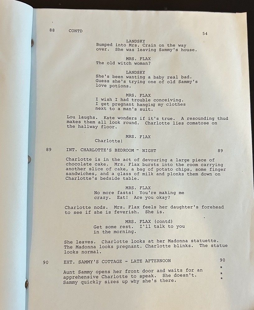 "Mermaids" (Cher) Screenplay Script with Final Edits, Crew Notes